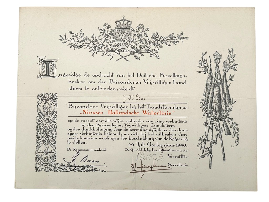 Original WWII Dutch Bijzondere Vrijwillige Landstorm set