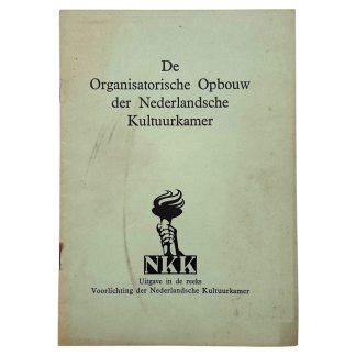 Original WWII Dutch brochure 'De Organisatorische Opbouw der Nederlandsche Kultuurkamer'