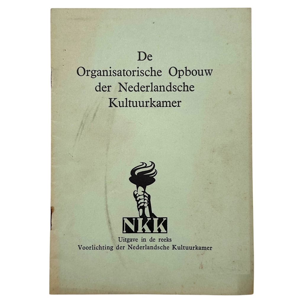 Original WWII Dutch brochure 'De Organisatorische Opbouw der Nederlandsche Kultuurkamer'