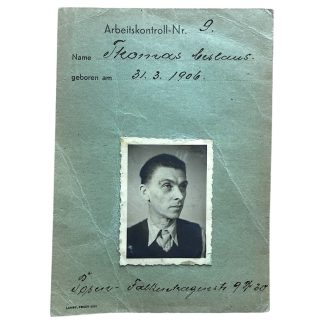Original WWII German Arbeitskontroll-Ausweis Posen/Poznań in Poland