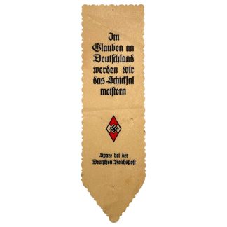 Original WWII German Hitlerjugend bookmark - militaria - Hitler Youth collectible