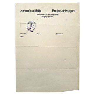 Original WWII German NSDAP Ortsgruppe Hilversum letterhead