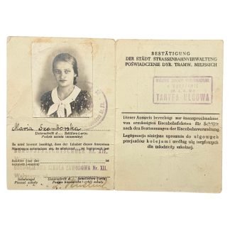 Original WWII German Schülerausweis (Legitymacja Szkolna) Warschau in Poland