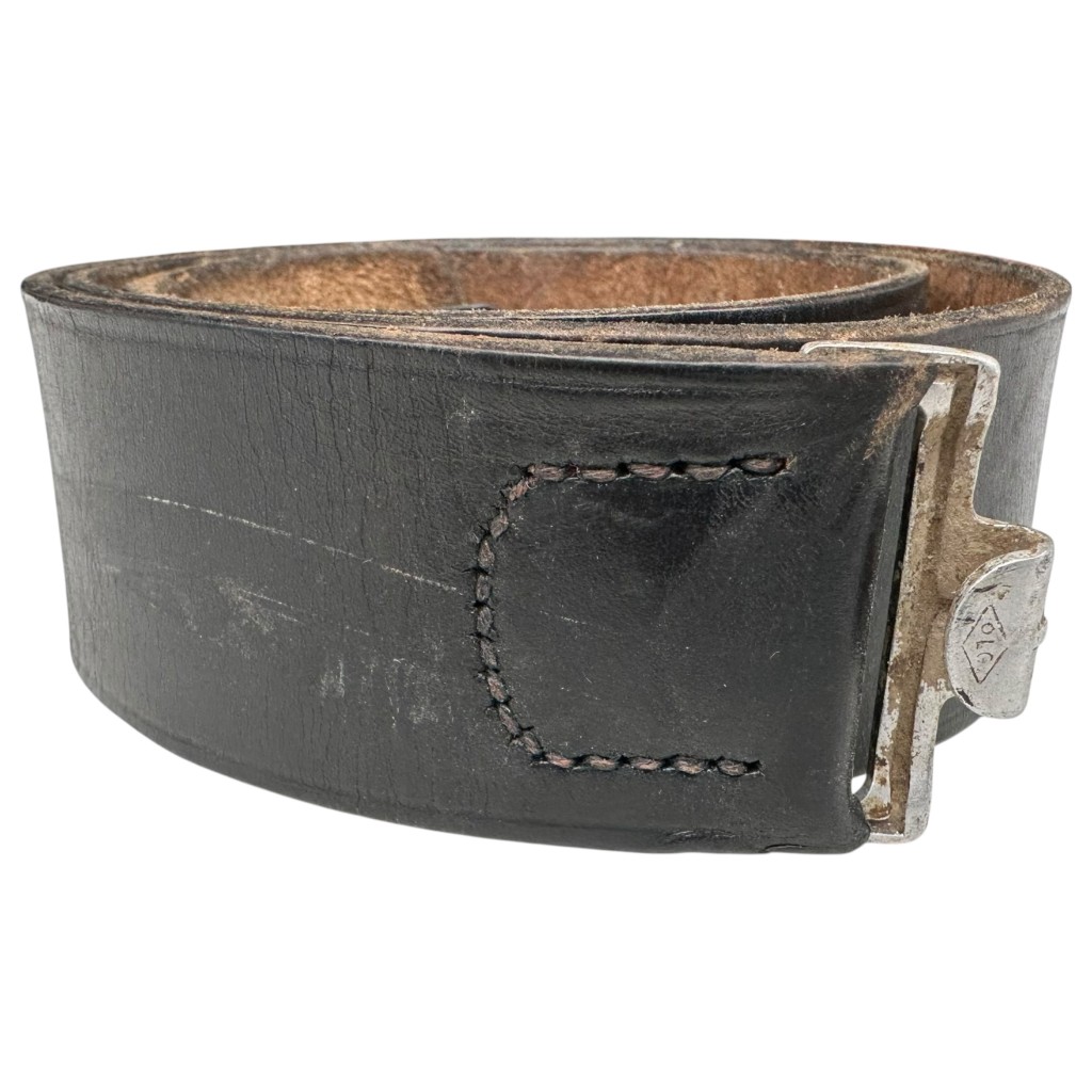 Original WWII German army leather belt - Wehrmacht equipment - militaria collectibles