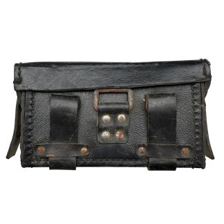 Original WWII German DRK medical pouch made of Presstoff, late-war German Red Cross medic equipment pouch, black Presstoff field gear, WWII German medical equipment collectible