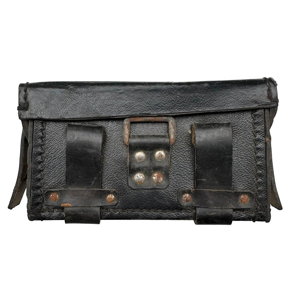 Original WWII German DRK medical pouch made of Presstoff, late-war German Red Cross medic equipment pouch, black Presstoff field gear, WWII German medical equipment collectible