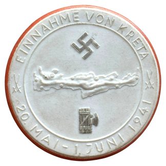 Original WWII German porcelain medal 'Einnahme von Kreta 1941' - militaria - collectibles