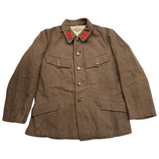 Original WWII Japanese Army Type 98 winter uniform jacket 1943 with collar rank tabs, interior stamps and markings, Imperial Japanese military field tunic collectible militaria