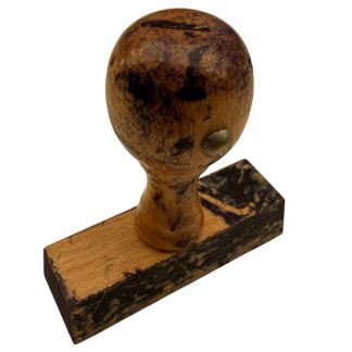 Original German WWII “Geheim” wooden stamp with Gothic lettering, authentic Third Reich militaria document marking tool 1939–1945, rare German military secret stamp for collectors.