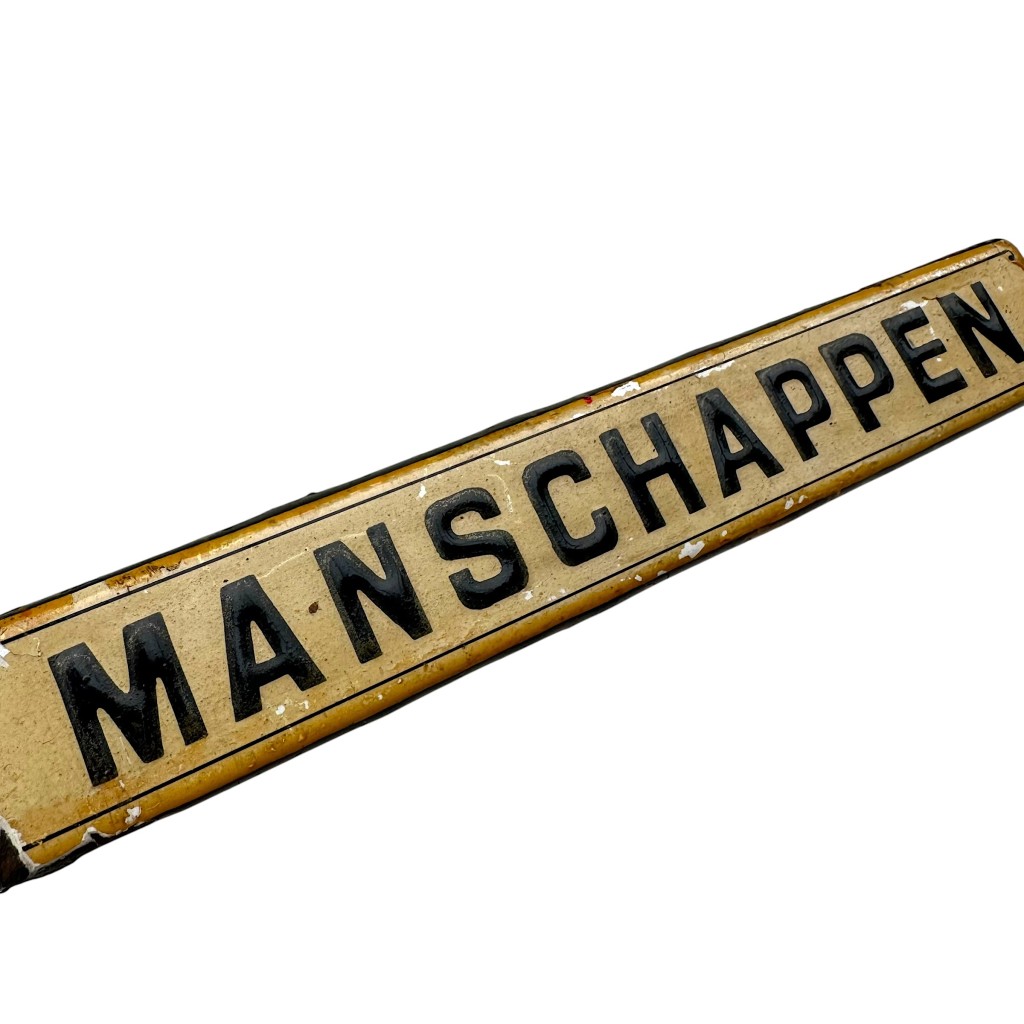 Original Pre 1940 Dutch army 'Manschappen' sign
