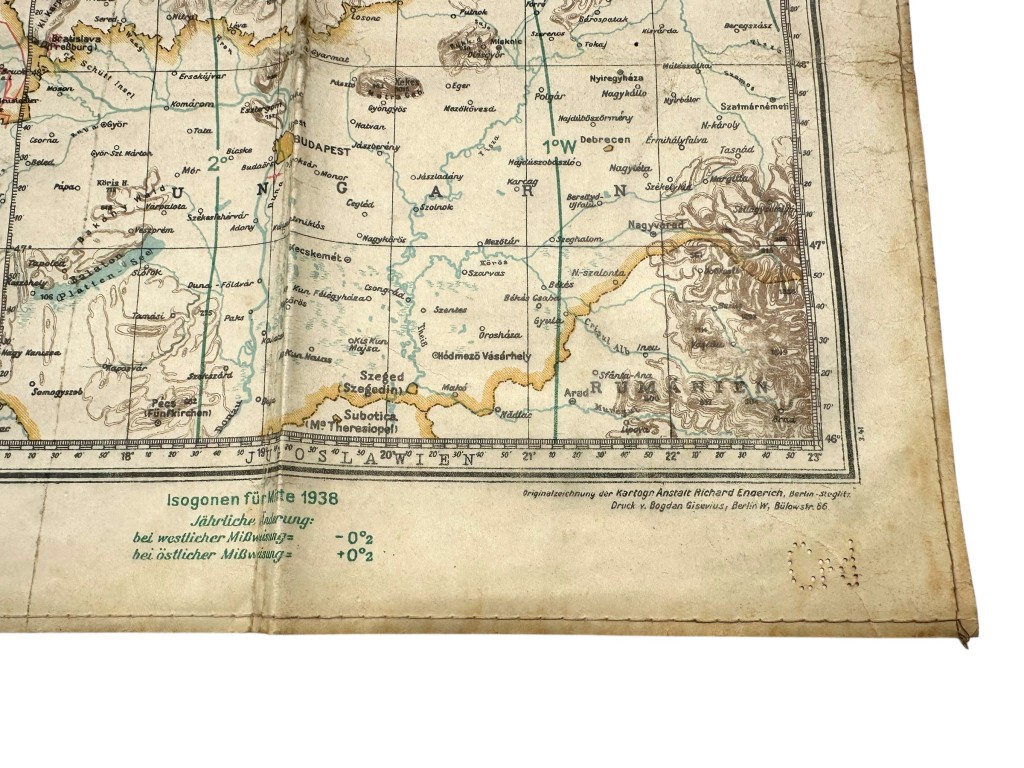 Original 1940 German Luftwaffe aerial navigation map for pilots - Image 3