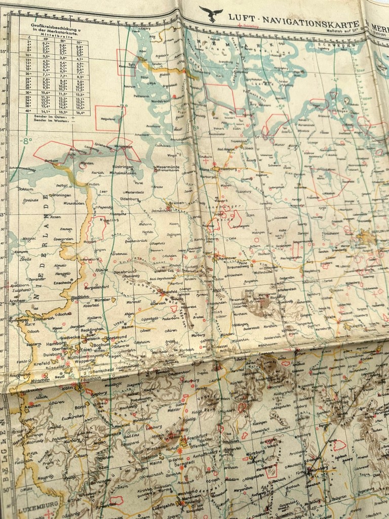 Original 1940 German Luftwaffe aerial navigation map for pilots - Image 5