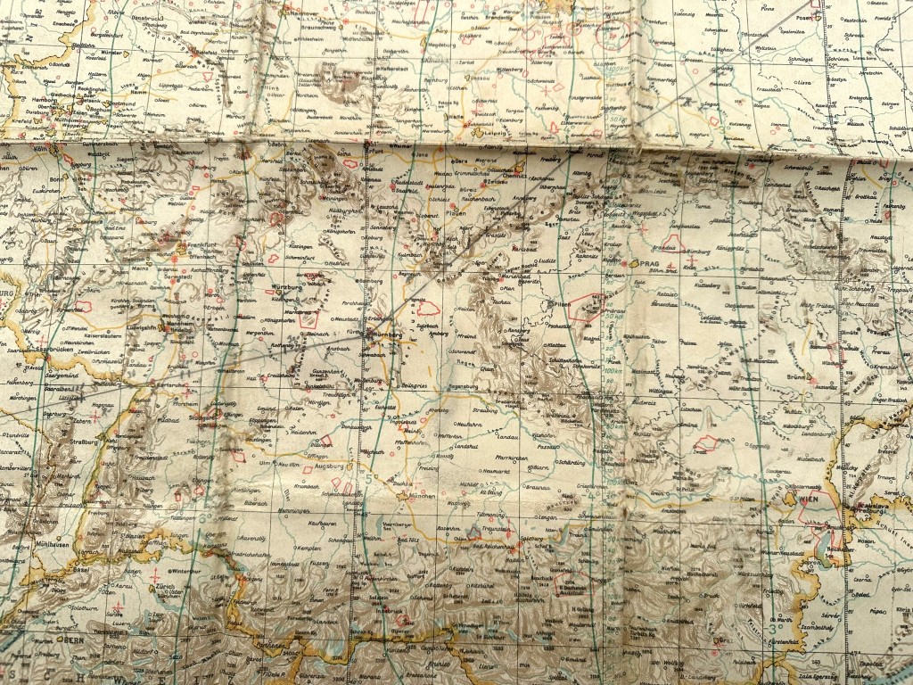 Original 1940 German Luftwaffe aerial navigation map for pilots - Image 6