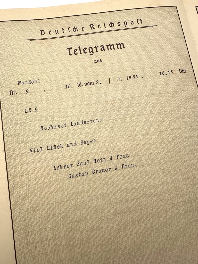 Original 1934 German Reichspost telegram - Image 4