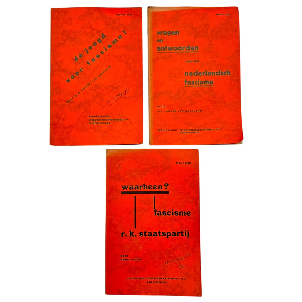 Original Dutch fascist propaganda brochures 1933 interwar political publications Netherlands fascism youth fascism booklet set