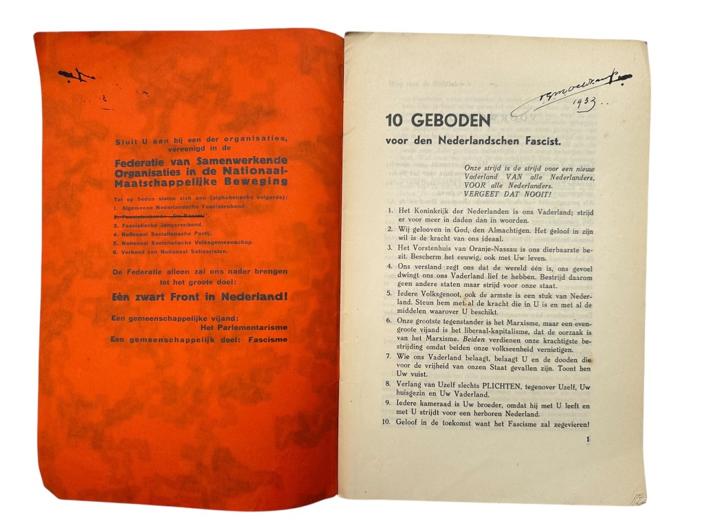 Original early 1930s Dutch set of three Fascist brochures - Image 6