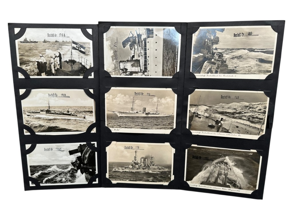 Original WWII German Kriegsmarine Fritz Finke Postkartenmuster (126 post cards) - Image 25