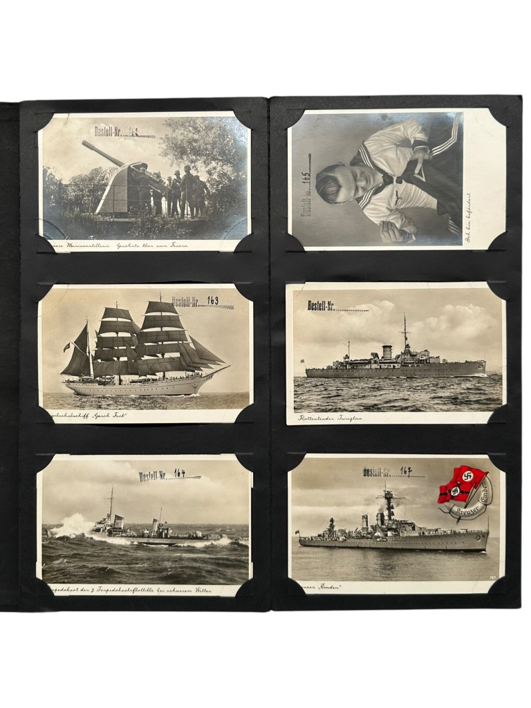 Original WWII German Kriegsmarine Fritz Finke Postkartenmuster (126 post cards) - Image 14