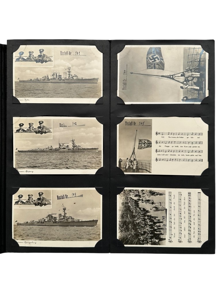 Original WWII German Kriegsmarine Fritz Finke Postkartenmuster (126 post cards) - Image 12