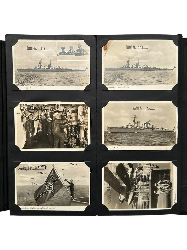 Original WWII German Kriegsmarine Fritz Finke Postkartenmuster (126 post cards) - Image 11