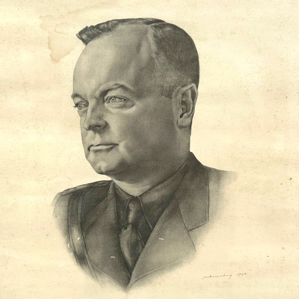 Original WWII Dutch NSB framed poster of NSB leader Anton Mussert - Image 2