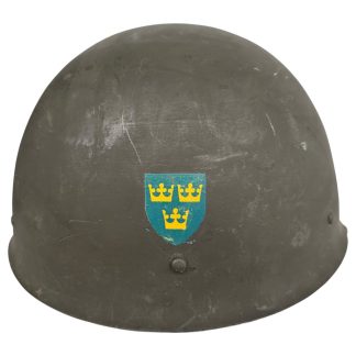Original Swedish M37 helmet Swedish Army steel helmet Tre Kronor emblem Sweden military helmet