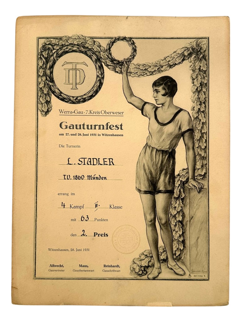 Original 1926-1937 German sports citations grouping Hann. Münden - Image 6