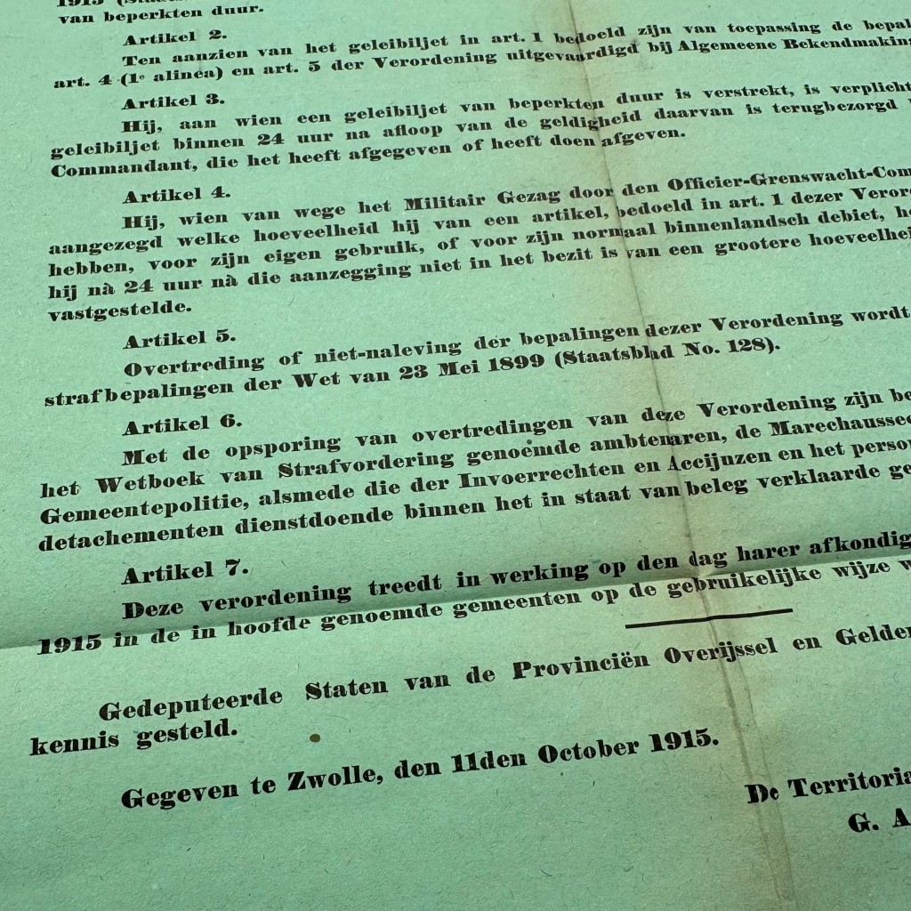 Original WW1 Dutch poster Territorial Command Zwolle 1915 - Image 4