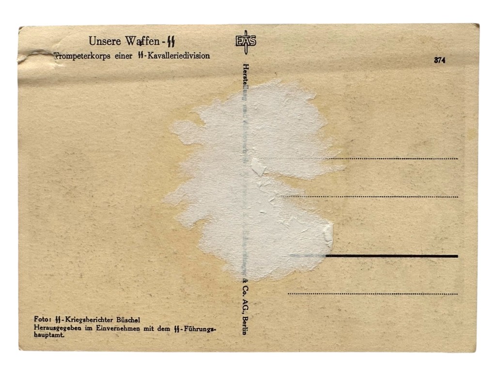 Original WWII German Waffen-SS postcard 'SS-Kavalleriedivision' - Image 3