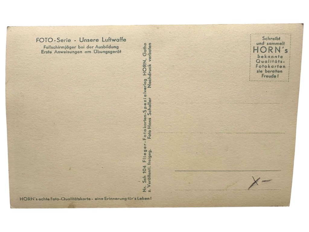 Original WWII German Luftwaffe Fallschirmjäger postcard - Image 2