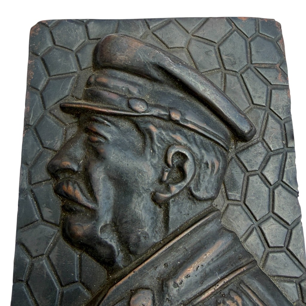 Original 1953 Soviet/Russian metal commemorative plaque Joseph Stalin - Image 3