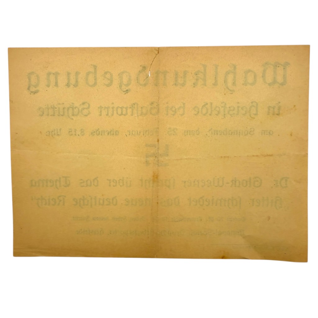 Original 1920s German NSDAP early flyer Heisfelde - Image 2