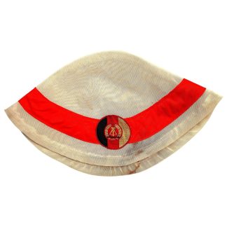 NVA DDR parade helmet cover with East German emblem, original Nationale Volksarmee parade helmet cover Cold War militaria