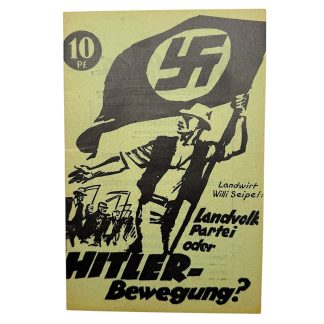 Original NSDAP brochure 1932 Landvolkpartei oder Hitler Bewegung Willi Seipel propaganda rare collectible