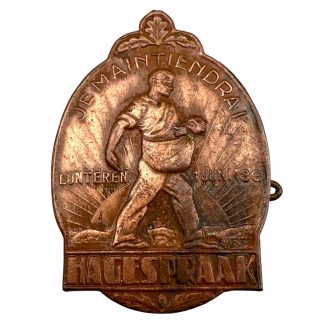 Originele NSB Hagespraak speld Lunteren 1 juni 1936 Je Maintiendrai Nederlandse NSB bijeenkomst badge