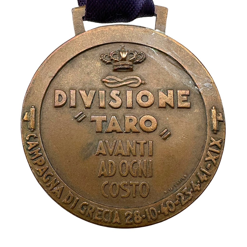 Original 1940-1941 Italian commemorative medal of the Divisione 'Taro'