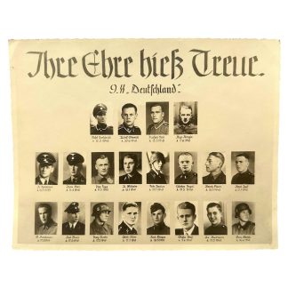 Original German 1940 Waffen-SS memorial photograph of the 9th SS Regiment “Deutschland” with KIA SS members in Zeeland