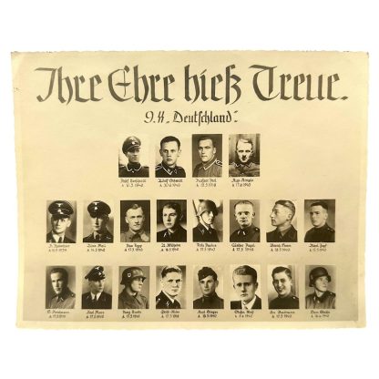 Ss Color Members Original German 1940 Waffen-SS memorial photograph of the 9th SS ...