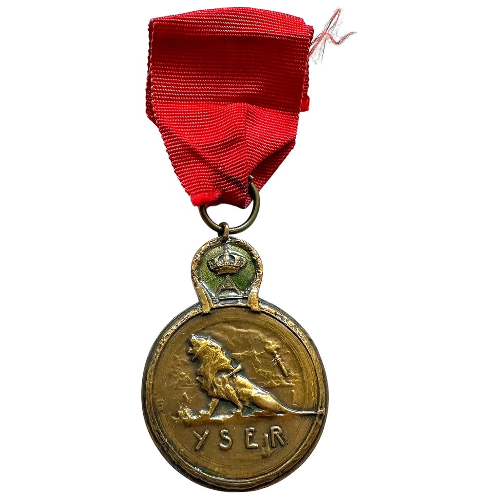 Original Belgian Yser medal 1914-1918 WWI Belgian lion King Albert I crown First World War militaria collectors medal