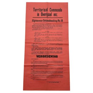 Original WW1 Dutch poster Territorial Command Zwolle 1915