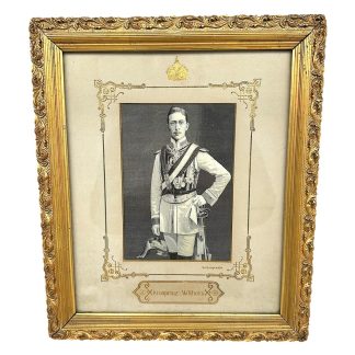 Original WW1 Crown Prince Wilhelm portrait woven fabric framed Germany imperial Seldengwebe