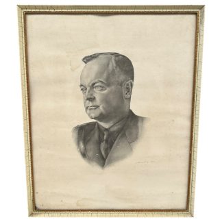 Original WWII Dutch NSB framed poster of NSB leader Anton Mussert