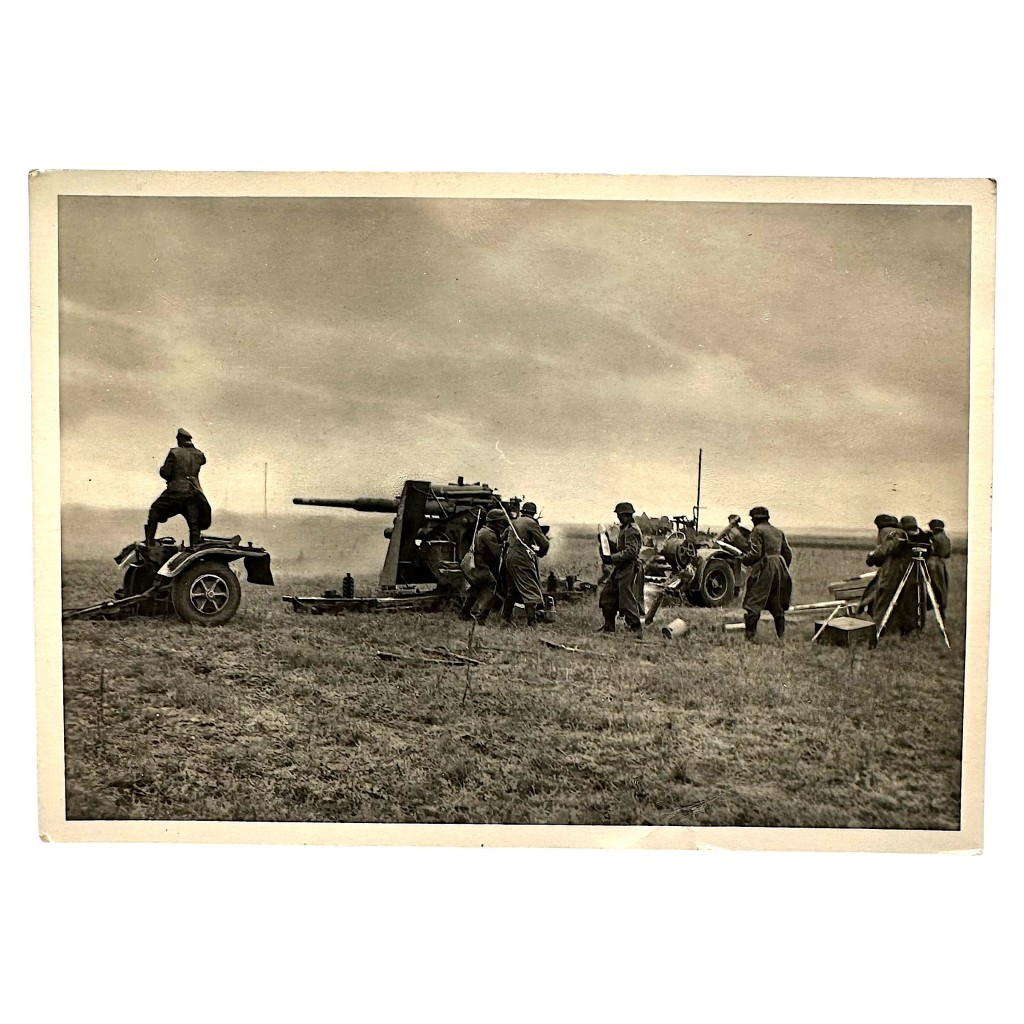 Original WWII German Waffen-SS postcard 'Flak im Erdkamp' - Militaria - postkarten