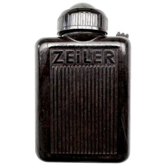 Original German WWII Zeiler bakelite flashlight Nr. 4350 D.R.P., military field torch with metal clip and lens rim – authentic Wehrmacht militaria collectible for advanced collectors.