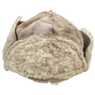 Original German WWII army sheepskin winter cap Wehrmacht cold weather military headgear World War II