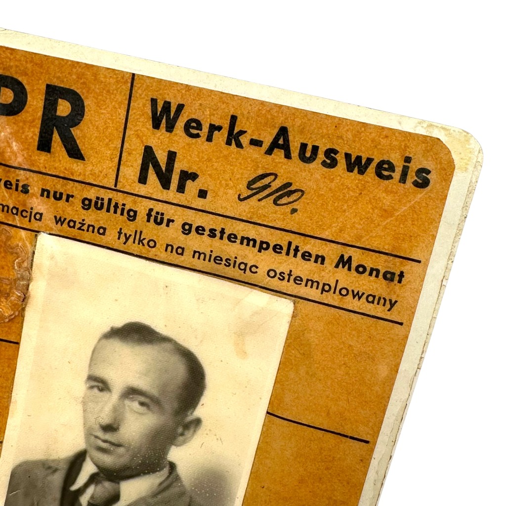 Original WWII German-Polish Werk-Ausweis Warschauer Vereinigte Maschinenfabriken G.m.b.H. (Wavema) in Warschau in Poland 1944 - Image 2