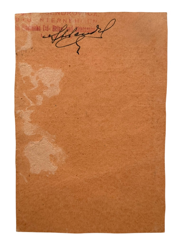 Original WWII German Arbeitsausweis and Bescheinigung Bauunternehmung Ing. St. Sendrowicz in Lublin in Poland 1944 - Image 5