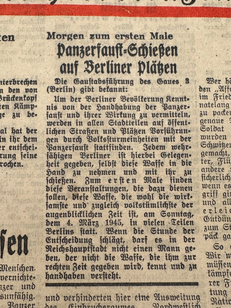 Original WWII German newspaper “Der Angriff – Berliner illustrierte Nachtausgabe” issued on March 3, 1945 in Berlin - Image 3