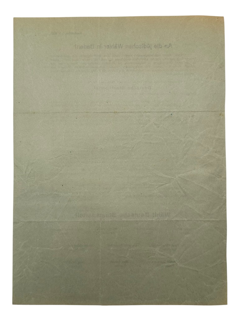 Original 1932 German Jewish election flyer Deutsche Staatspartei in Baden - Image 3