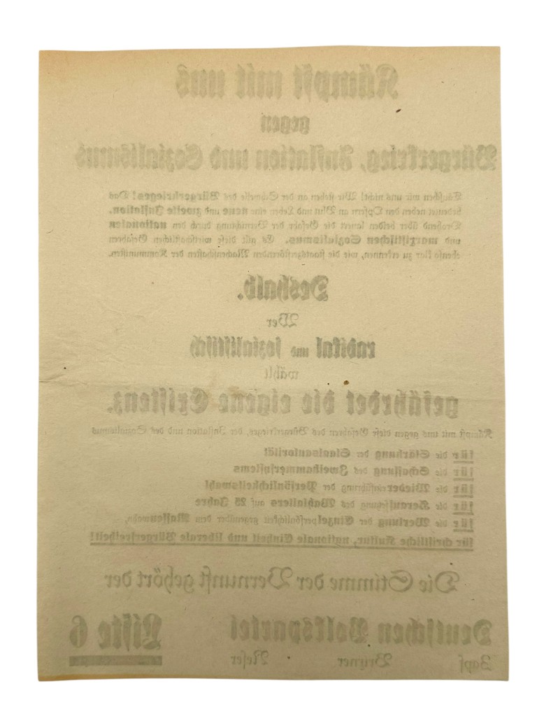 Original 1923-1924 German Deutsche Volkspartei elections poster - Image 4